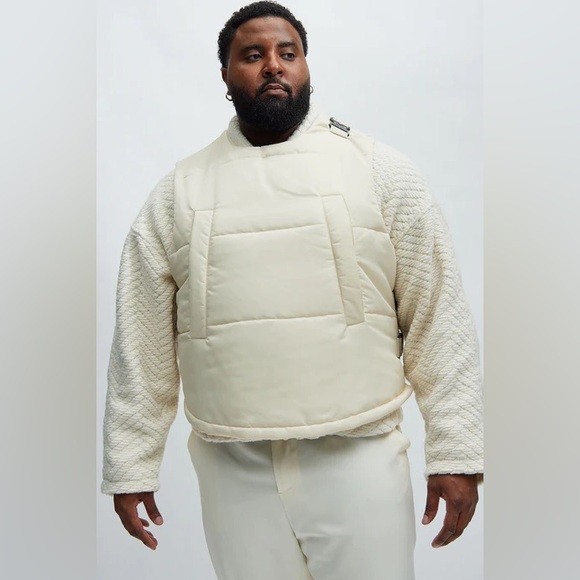 Roller Coaster Puffer Vest" in Off White from the brand Fashion Nova. - Picture 5 of 10